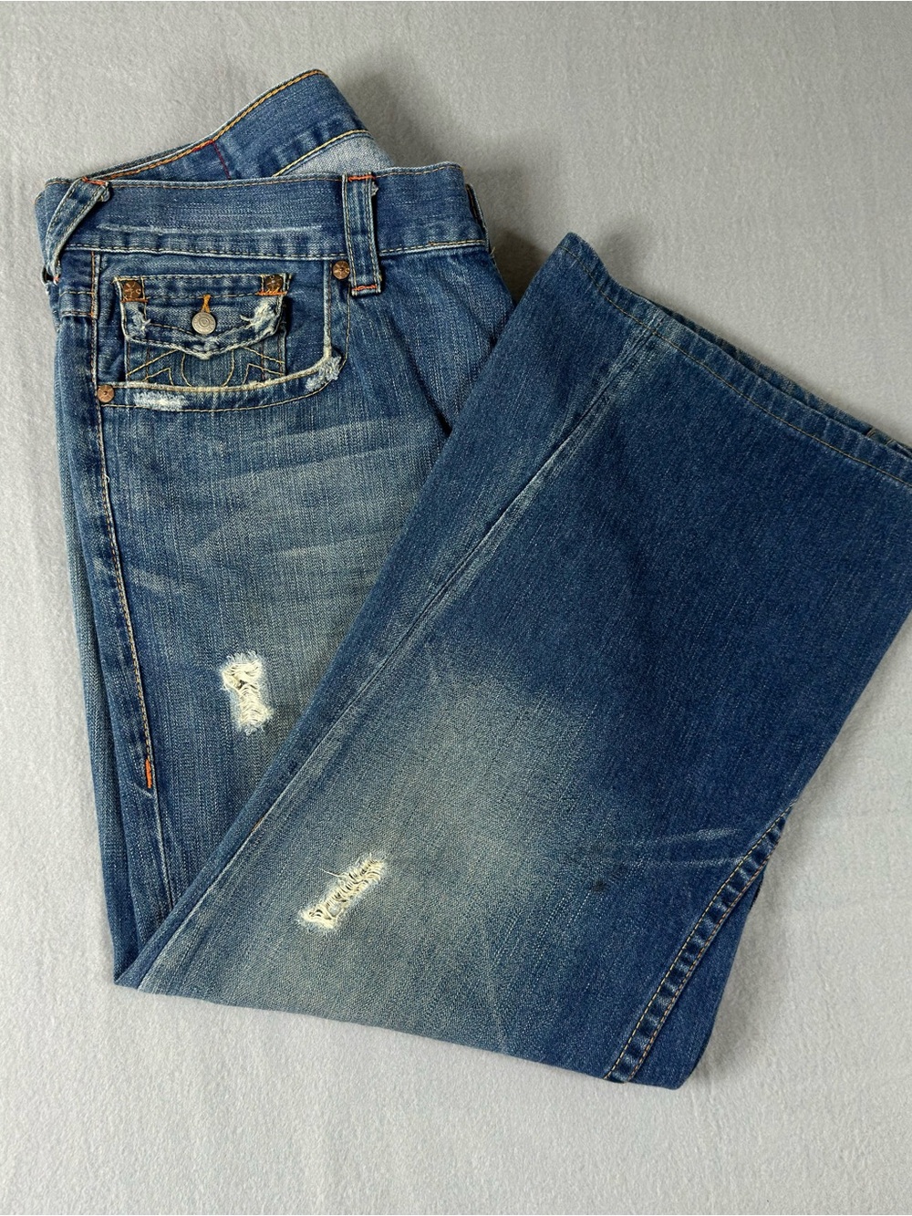 Vintage Y2K True Religion World TourJoey Flare Jeans Archival Streetwear McBling